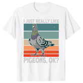 Pigeon Pigeoff Bird Birdwatcher Birdwatching T-shirt Cute Funny Graphic T-shirt Men Tshirt Cotton Loose Oversized T Shirt SHOPEZRA L.L.C.