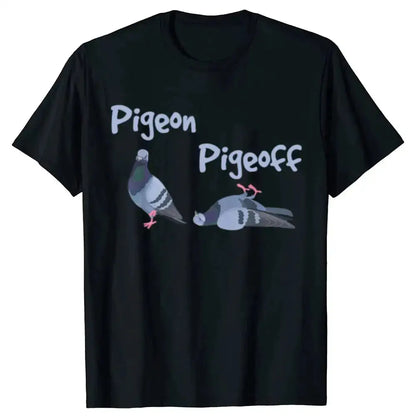 Pigeon Pigeoff Bird Birdwatcher Birdwatching T-shirt Cute Funny Graphic T-shirt Men Tshirt Cotton Loose Oversized T Shirt by Dropshipman