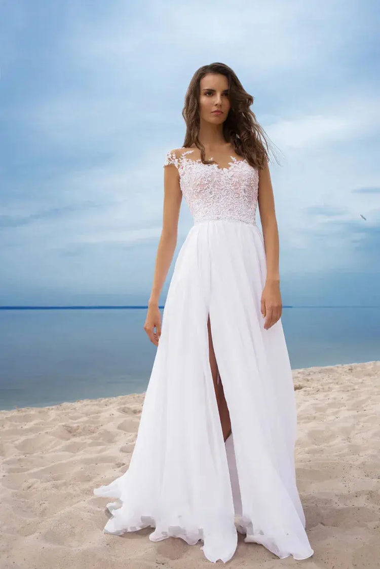S-3XL2023 New Sebastian Chiffon Dress Prom White Evening Dress Sexy Split Bridesmaid Dress Stage Host Dress Graduation Dress SHOPEZRA L.L.C.