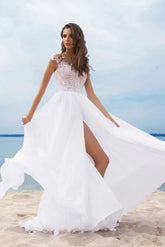 S-3XL2023 New Sebastian Chiffon Dress Prom White Evening Dress Sexy Split Bridesmaid Dress Stage Host Dress Graduation Dress SHOPEZRA L.L.C.