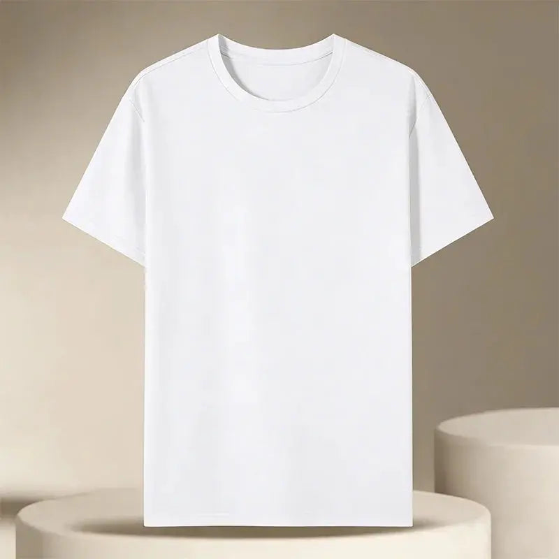 White unisex cotton T-shirt from SHOPEZRA L.L.C., casual short sleeve for summer, outdoor fitness, jogging, gym, and sports.