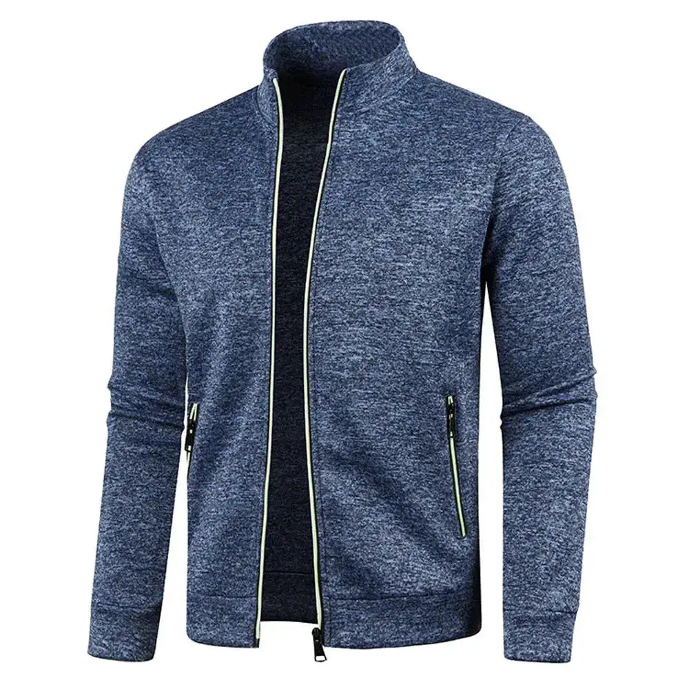 Oversized S-5XL Men Cardigan Sweatshirts Male Zip Up Solid Color Turtleneck Long Sleeve Slim Knitwear Coats BSD-ZW119 by Dropshipman