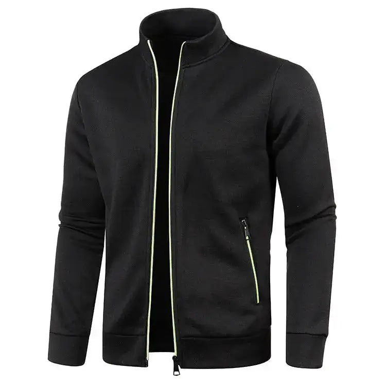 Oversized S-5XL Men Cardigan Sweatshirts Male Zip Up Solid Color Turtleneck Long Sleeve Slim Knitwear Coats BSD-ZW119 by Dropshipman