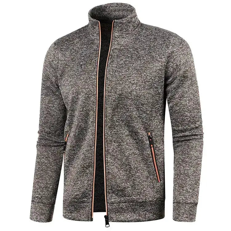 Oversized S-5XL Men Cardigan Sweatshirts Male Zip Up Solid Color Turtleneck Long Sleeve Slim Knitwear Coats BSD-ZW119 by Dropshipman