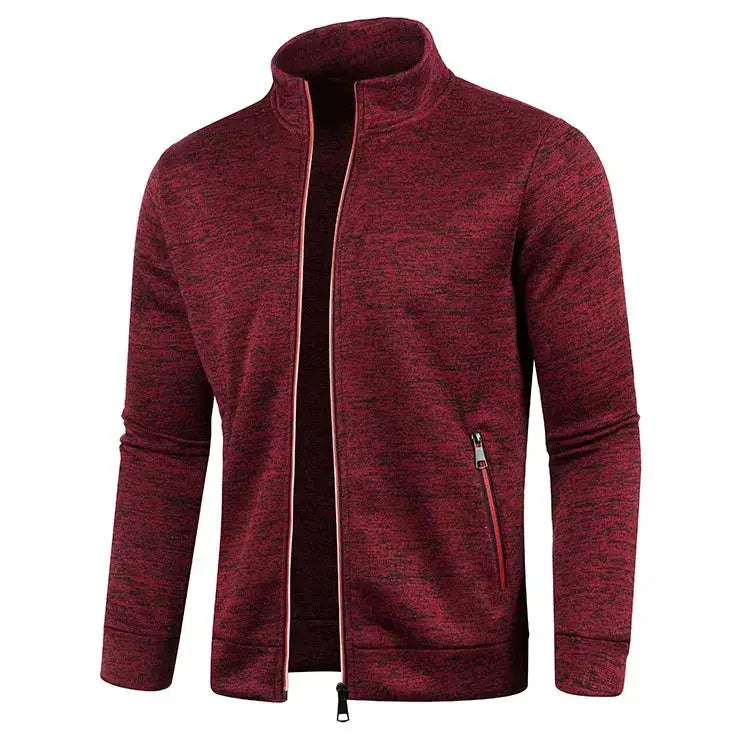 Oversized S-5XL Men Cardigan Sweatshirts Male Zip Up Solid Color Turtleneck Long Sleeve Slim Knitwear Coats BSD-ZW119 by Dropshipman