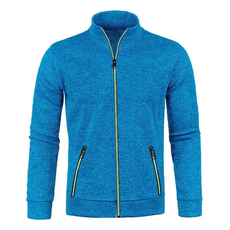 Oversized S-5XL Men Cardigan Sweatshirts Male Zip Up Solid Color Turtleneck Long Sleeve Slim Knitwear Coats BSD-ZW119 by Dropshipman