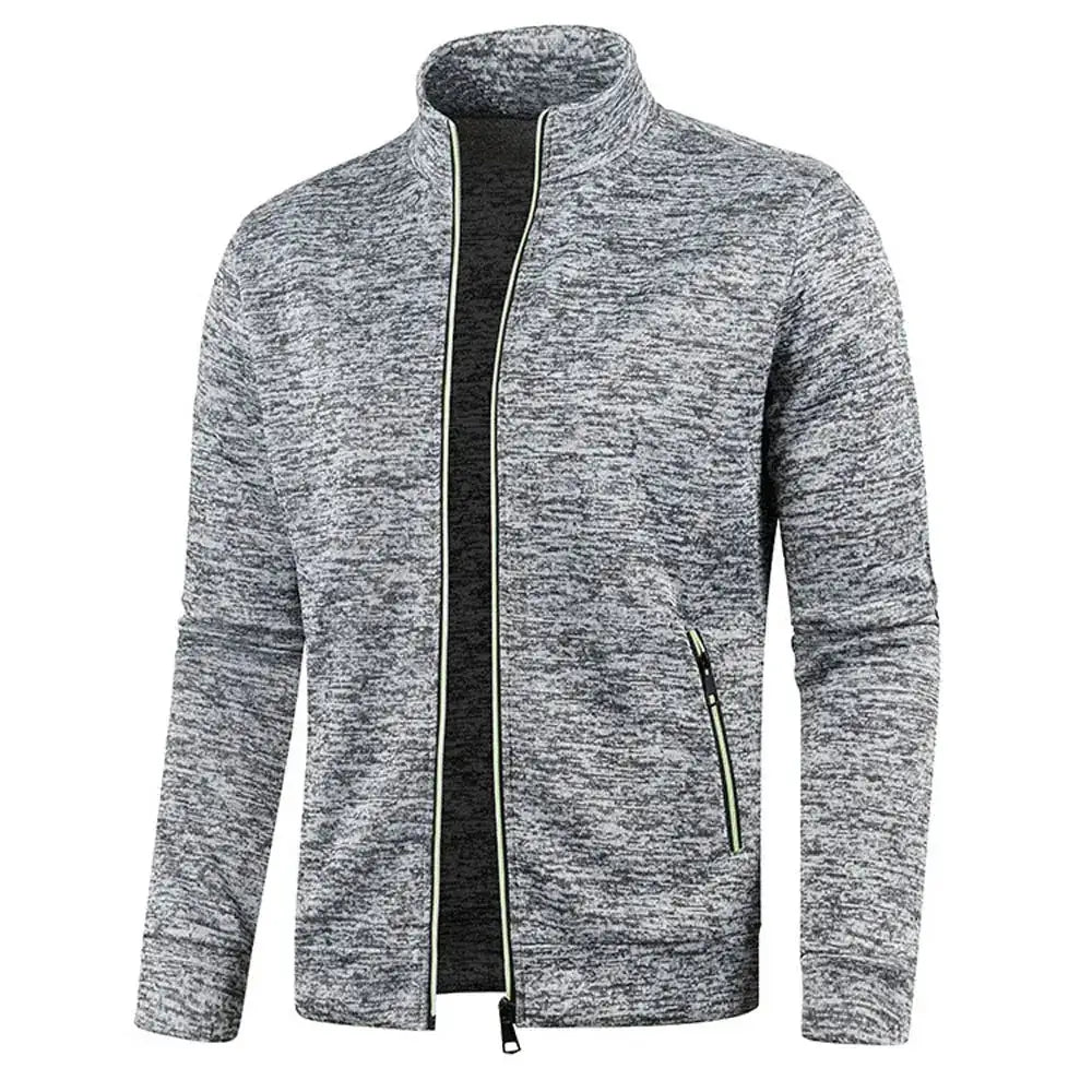 Oversized S-5XL Men Cardigan Sweatshirts Male Zip Up Solid Color Turtleneck Long Sleeve Slim Knitwear Coats BSD-ZW119 by Dropshipman