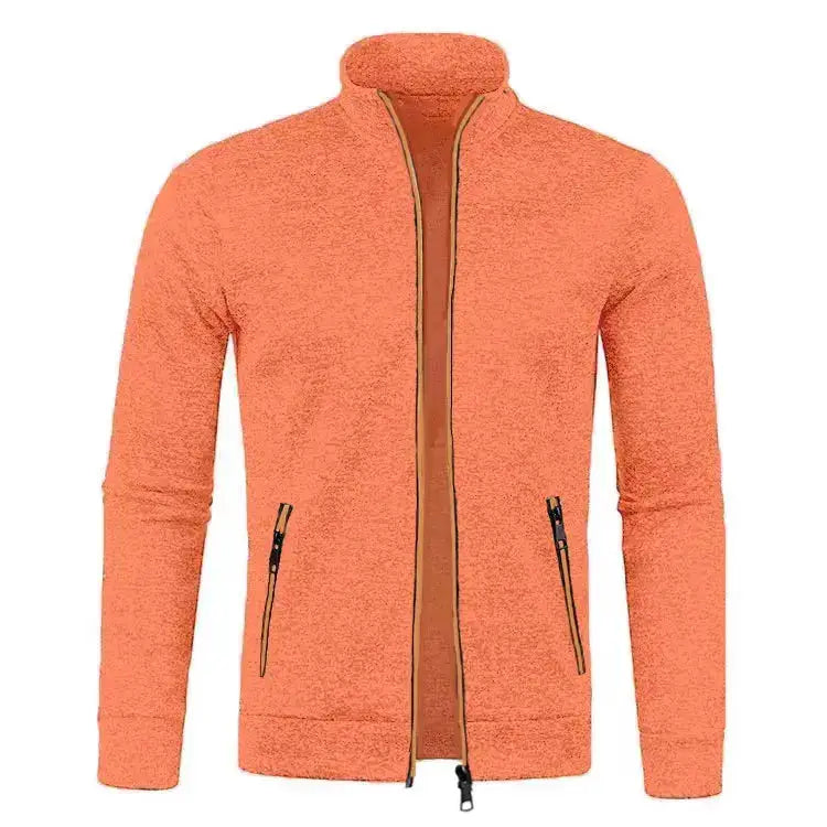 Oversized S-5XL Men Cardigan Sweatshirts Male Zip Up Solid Color Turtleneck Long Sleeve Slim Knitwear Coats BSD-ZW119 by Dropshipman