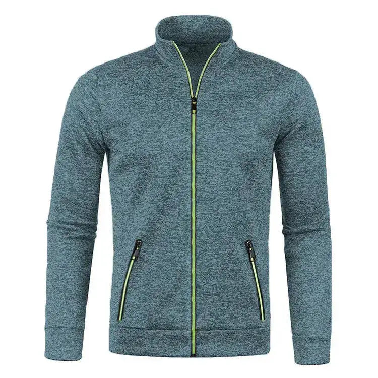 Oversized S-5XL Men Cardigan Sweatshirts Male Zip Up Solid Color Turtleneck Long Sleeve Slim Knitwear Coats BSD-ZW119 by Dropshipman