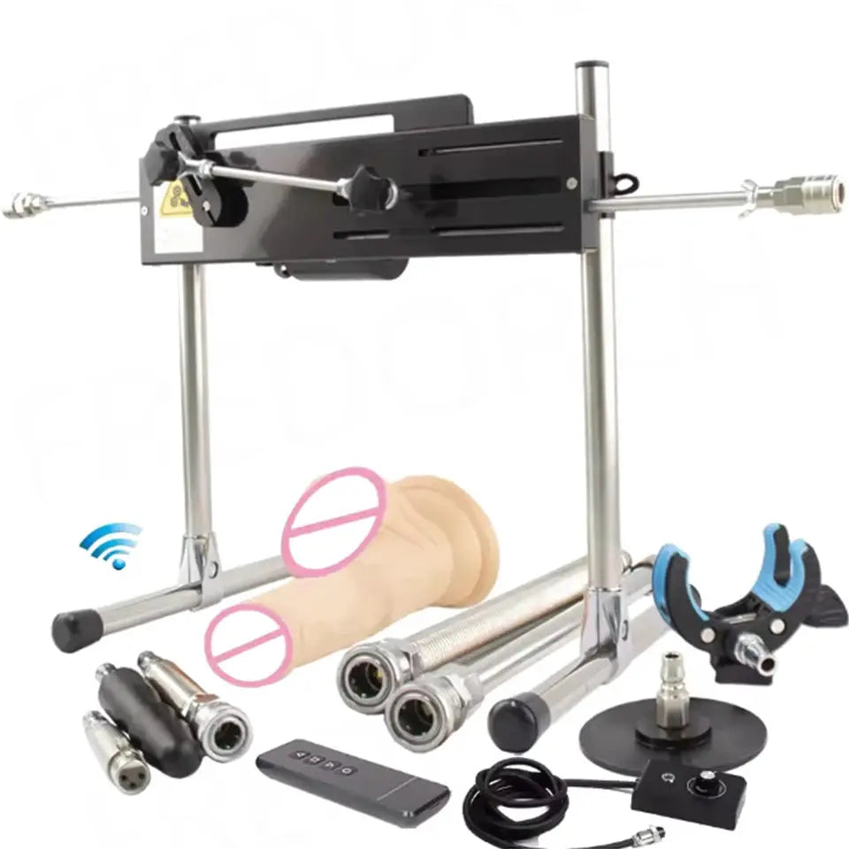 SHOPEZRA L.L.C. 120W automatic dildo machine with adjustable 3-15cm size, silent operation, for adult couples and solo use.