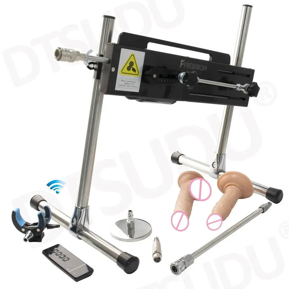 SHOPEZRA L.L.C. 120W automatic dildo machine with adjustable length, silent operation, for adult male and female masturbation.