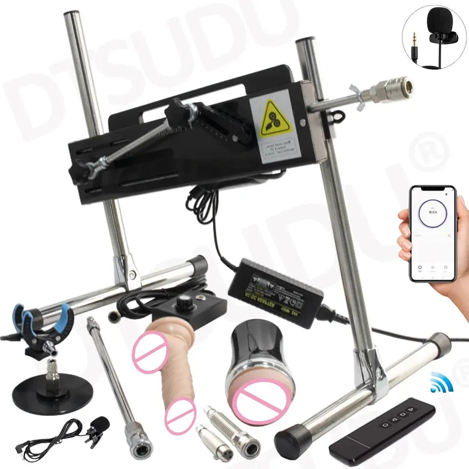 SHOPEZRA L.L.C. 120W automatic dildo machine with adjustable size, silent operation, for adult couples and sex toy pleasure.