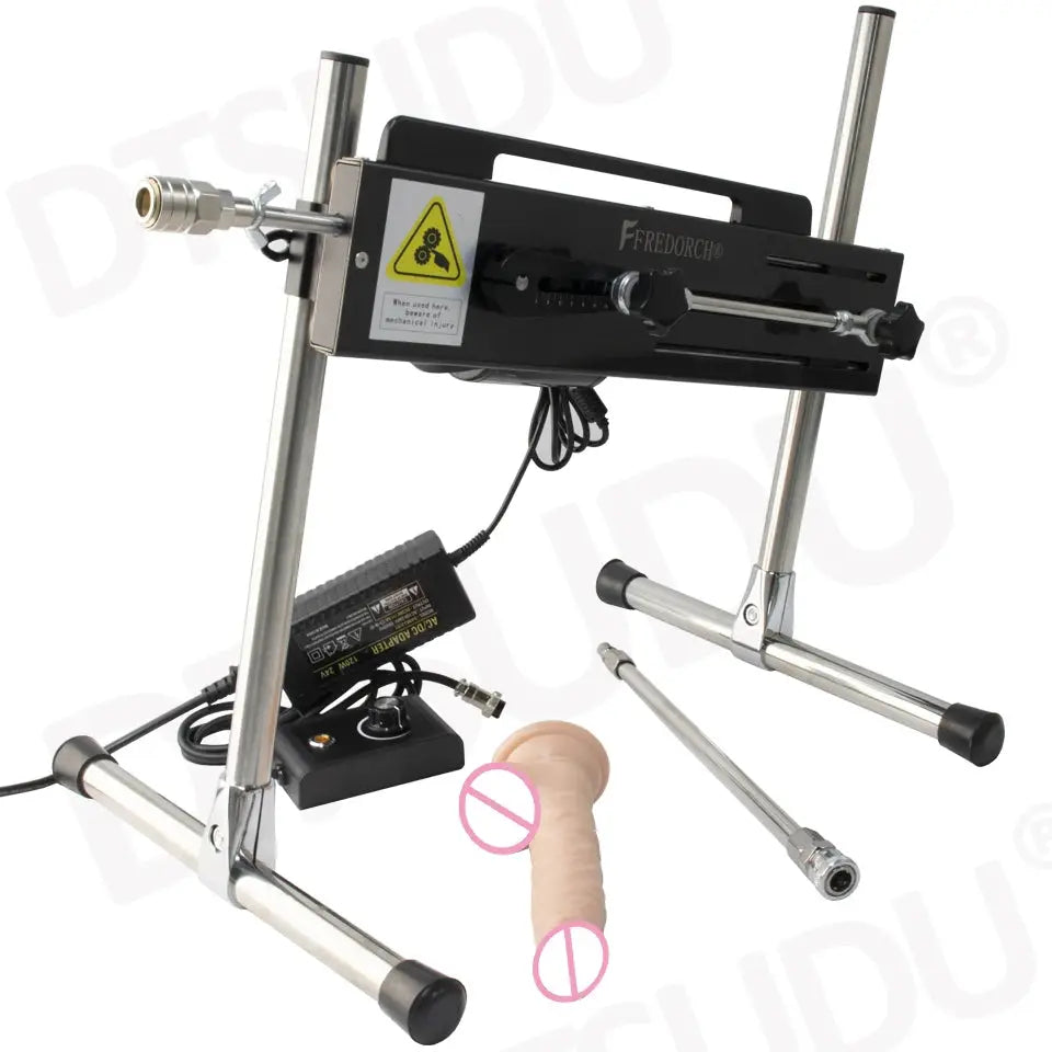 SHOPEZRA L.L.C. 120W automatic dildo machine with adjustable length, silent operation, designed for adult couples and sex toy use.