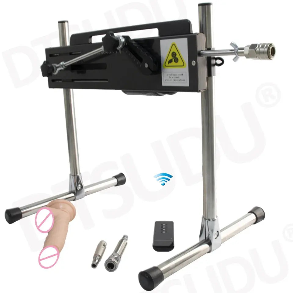 Shopezra L.L.C. 120W automatic dildo machine with adjustable size, silent operation, for adult male and female pleasure, shown in image.