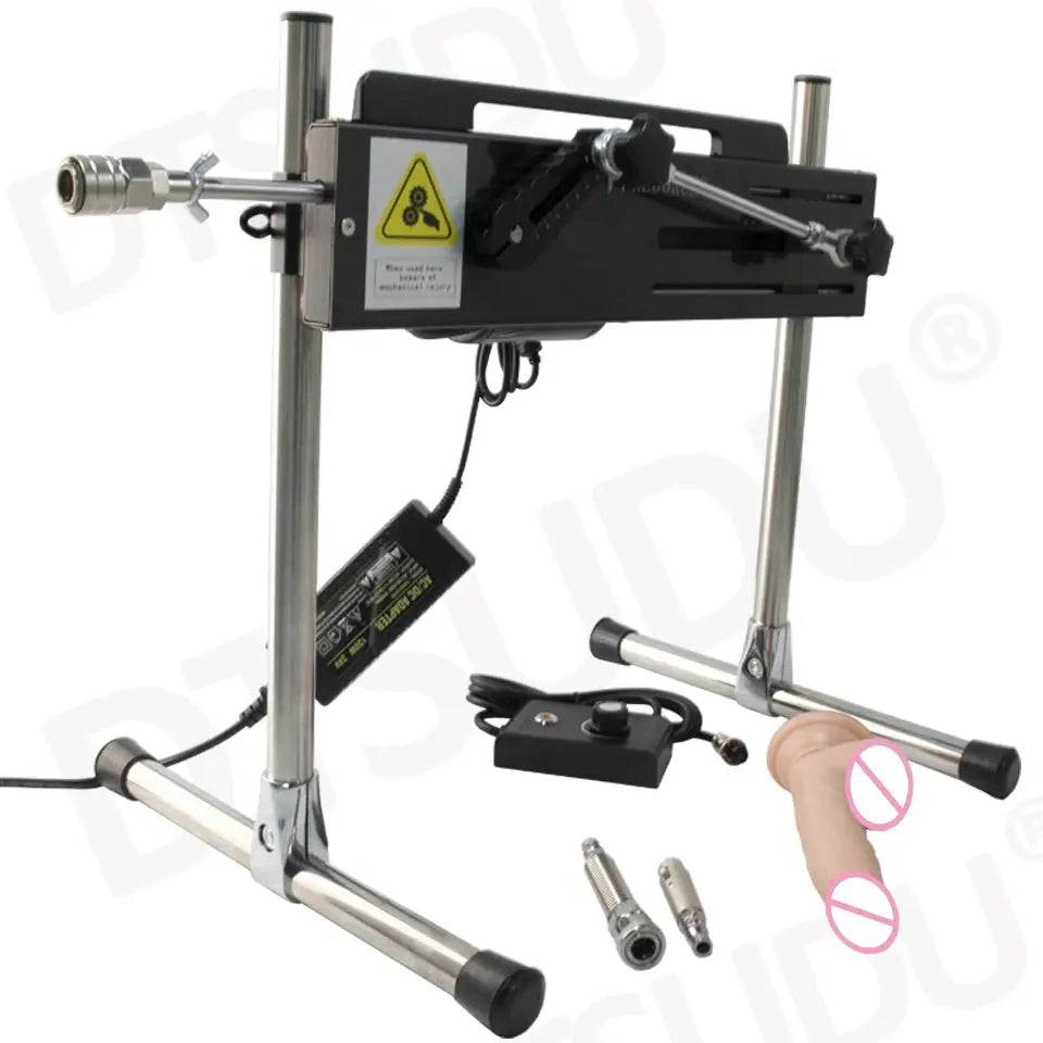 SHOPEZRA L.L.C. 120W automatic dildo machine with adjustable length, super silent operation, designed for adult male and female use.