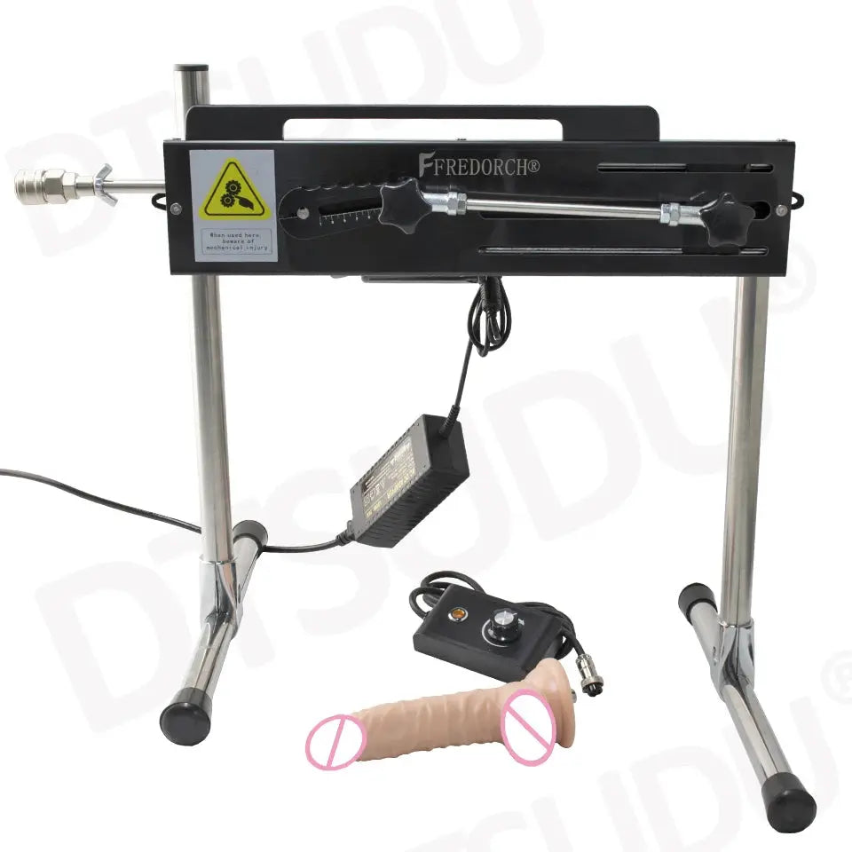 SHOPEZRA L.L.C. 120W automatic dildo machine with adjustable length, super silent operation, designed for adult male and female use.