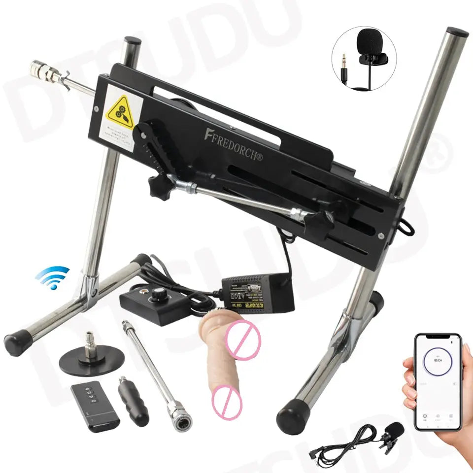 SHOPEZRA L.L.C. automatic sex machine with adjustable 3-15cm dildo, super silent operation, designed for adult couples and solo use.