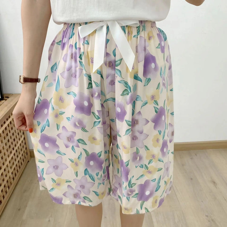 Cotton Silk Sleep Shorts for Women, Summer Thin Style, Trendy Artificial Cotton, Can Be Worn Outside, Japanese Style, Cute Home Wear SHOPEZRA L.L.C.