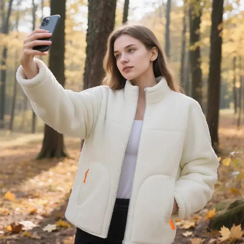 U Brand Same Style Outdoor Couple Base Layer Double-Sided Fleece Jacket for Women, Thickened Fleece Sweatshirt for Autumn and Winter, Warm Coat for Men by Dropshipman
