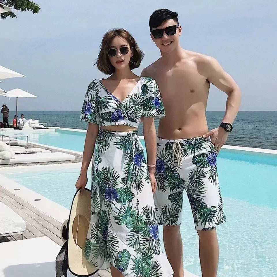 Women’s three-piece conservative swimsuit by SHOPEZRA L.L.C., belly covering, slimming design, Korean style, suitable for hot springs and holidays.