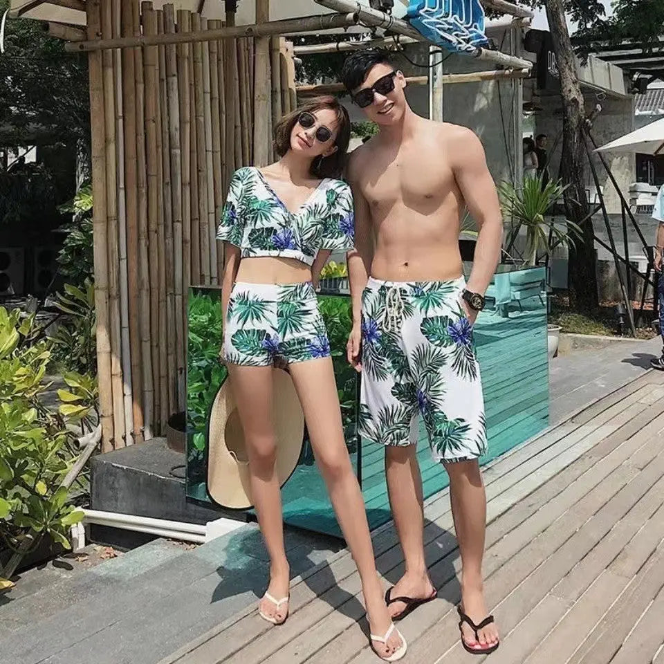 Women's three-piece conservative swimsuit by SHOPEZRA L.L.C., slimming Korean style with belly coverage for hot springs and holidays.