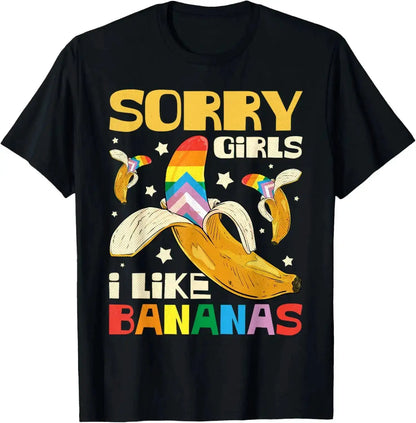 "Sorry Girl I Love Banana" Fun LGBTQ Gay Pride T-shirts Men Short Sleeve Fashion Streetwear Tshirts by Dropshipman
