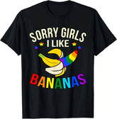 "Sorry Girl I Love Banana" Fun LGBTQ Gay Pride T-shirts Men Short Sleeve Fashion Streetwear Tshirts SHOPEZRA L.L.C.