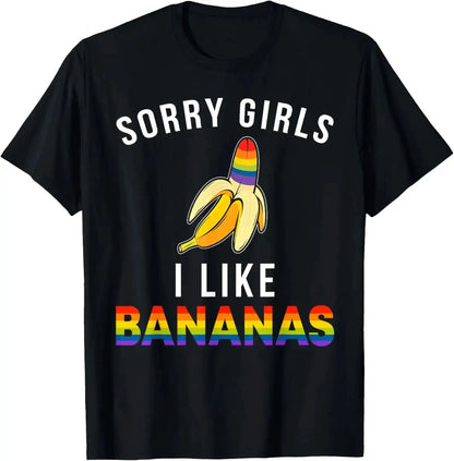 "Sorry Girl I Love Banana" Fun LGBTQ Gay Pride T-shirts Men Short Sleeve Fashion Streetwear Tshirts by Dropshipman