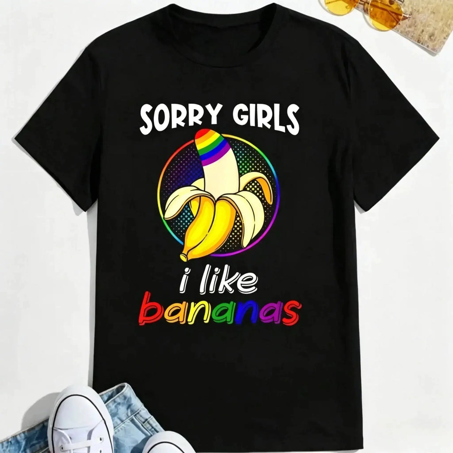 "Sorry Girl I Love Banana" Fun LGBTQ Gay Pride T-shirts Men Short Sleeve Fashion Streetwear Tshirts by Dropshipman