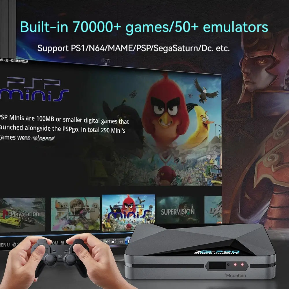 Home Entertainment Hub with 70000+ built-in games and multiple emulator support for seamless gaming experience.