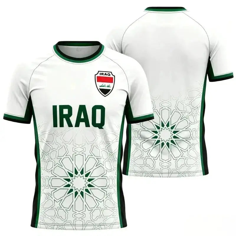 Iraqi National Team s Summer 3D Printed style Football Jerseys and T shirts Are Loose Comfortable Suitable for Daily Wear by Dropshipman