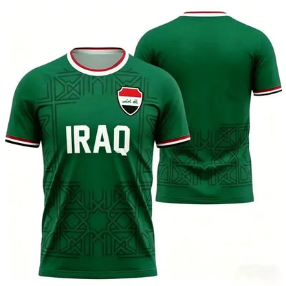 Iraqi National Team s Summer 3D Printed style Football Jerseys and T shirts Are Loose Comfortable Suitable for Daily Wear by Dropshipman