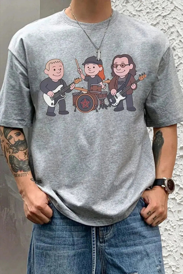 2026 Rush  Band TShirt Mens Womens Cotton Tees Summer Casual Short Sleeve Round Neck Clothing Loose Top Trend Unisex Tee SHOPEZRA L.L.C.