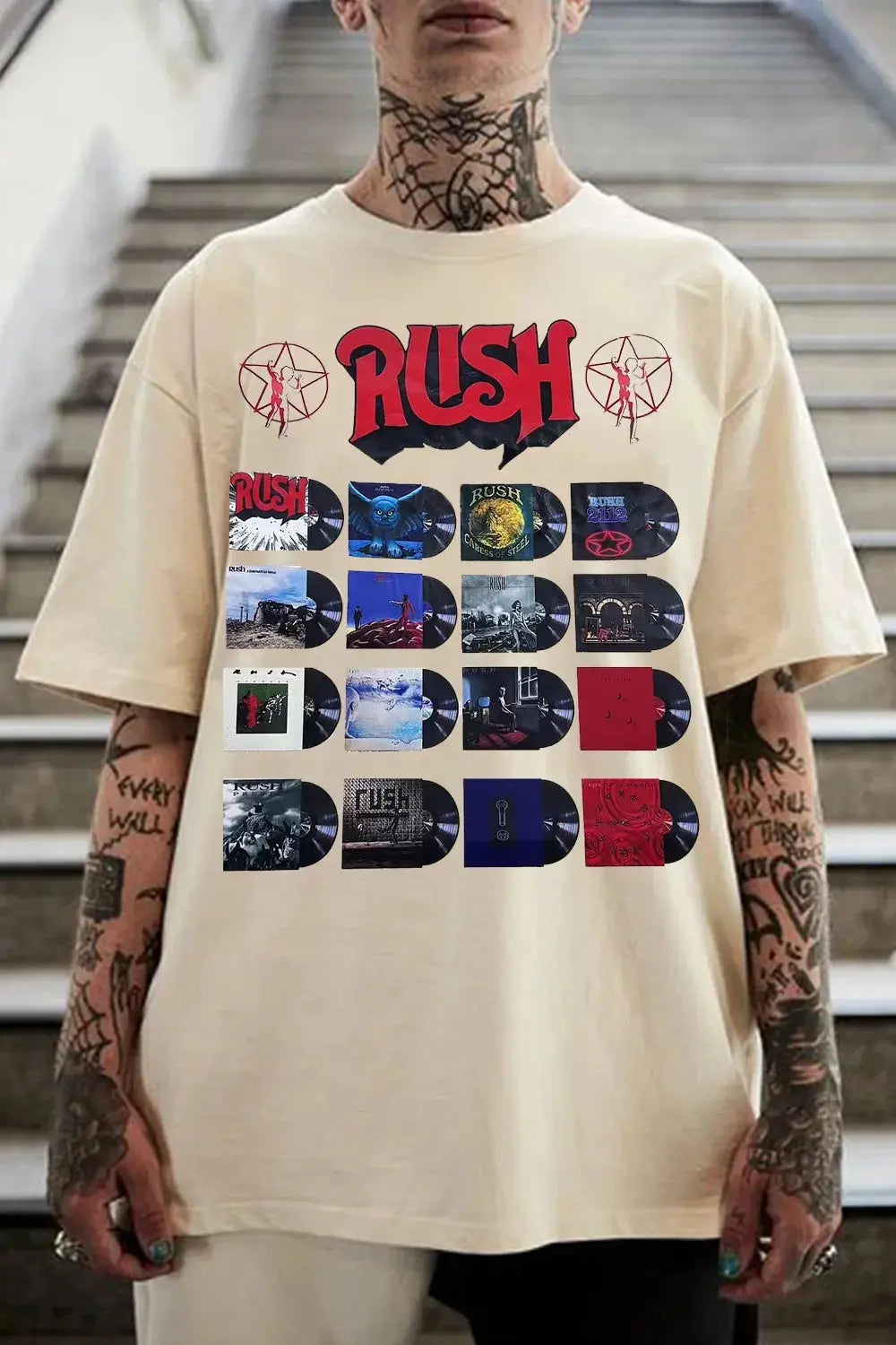 2026 Rush Band unisex cotton T-shirt with short sleeves, round neck, casual summer style, loose fit, perfect for men and women.