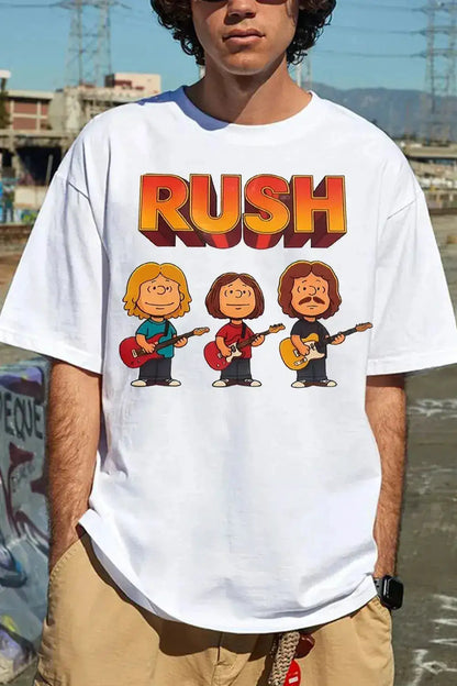 2026 Rush Band TShirt Mens Womens Cotton Tees Summer Casual Short Sleeve Round Neck Clothing Loose Top Trend Unisex Tee by Dropshipman