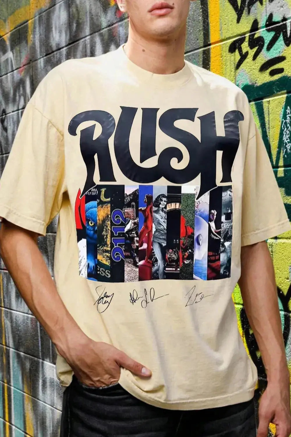 2026 Rush Band T-shirt by Shopeza L.L.C. unisex cotton short sleeve tee with round neck, casual summer top, loose fit, trendy style