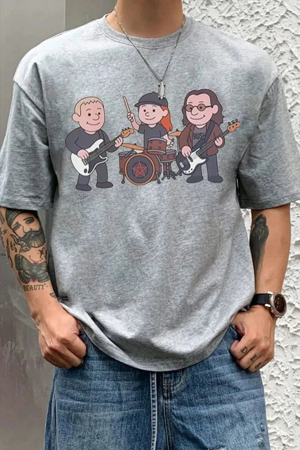 Unisex 2026 Rush Band cotton T-shirt, casual short sleeve round neck tee for men and women, summer loose-fit clothing.