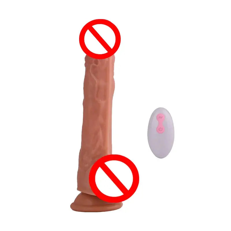 Realistic dildo with telescopic swing and heating feature, designed for vaginal and anal stimulation, by SHOPEZRA L.L.C.