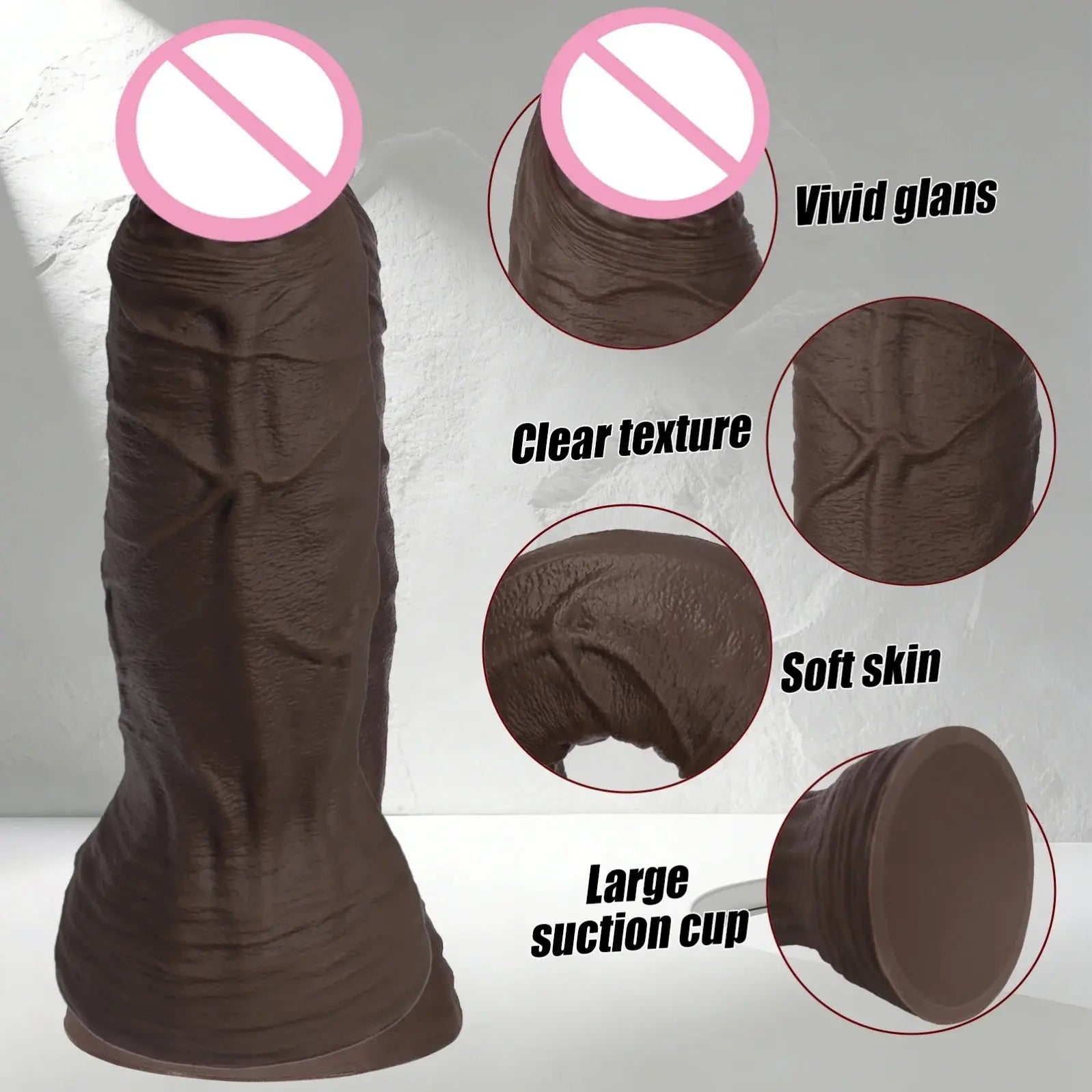 Realistic large dildo from SHOPEZRA L.L.C., 1.7kg, featuring a detailed penis shape for anal and vaginal pleasure.