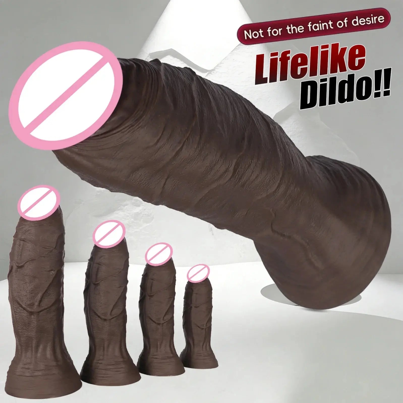 Large realistic dildo from SHOPEZRA L.L.C., featuring a big penis shape, suitable for anal and vaginal pleasure for adults.