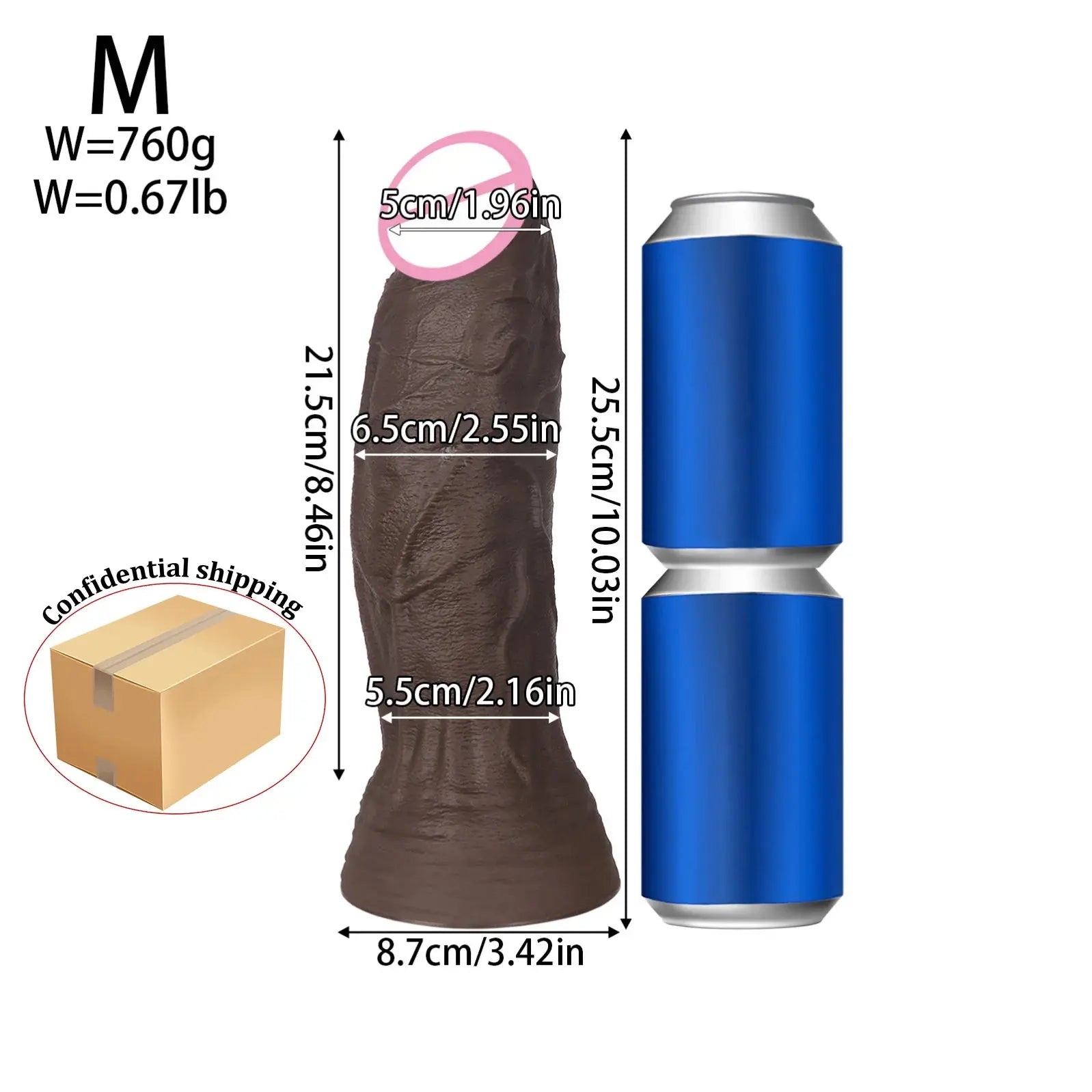 Large realistic dildo from SHOPEZRA L.L.C., detailed for anal and vaginal pleasure, designed for adult toy use for women, men, and gay.