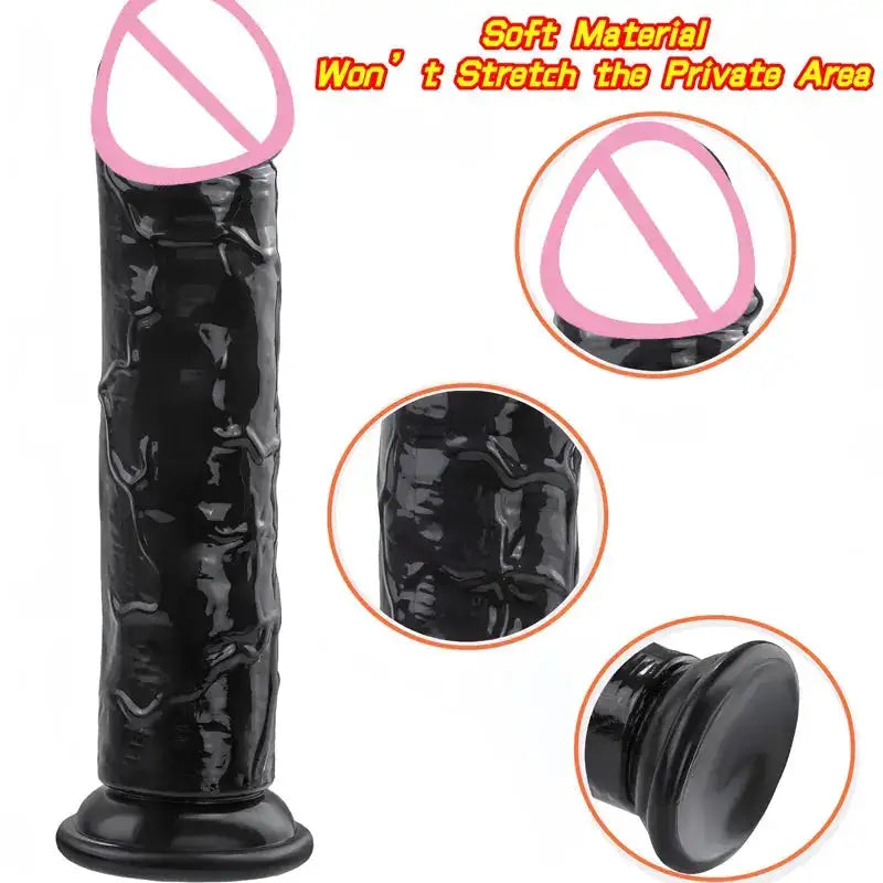 Realistic Dildo for Women Black Anal Plug Strong Suction Cup Dick Big Penis Butt Plug G Spot Masturbator Adult Sex Toy for Gay18 by Dropshipman