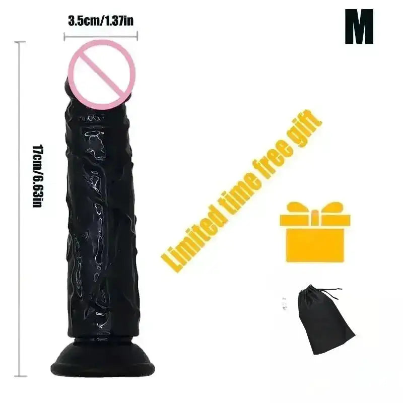 Realistic Dildo for Women Black Anal Plug Strong Suction Cup Dick Big Penis Butt Plug G Spot Masturbator Adult Sex Toy for Gay18 by Dropshipman