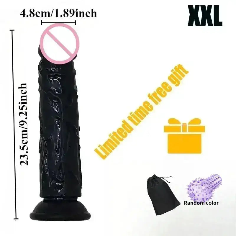 Realistic Dildo for Women Black Anal Plug Strong Suction Cup Dick Big Penis Butt Plug G Spot Masturbator Adult Sex Toy for Gay18 by Dropshipman