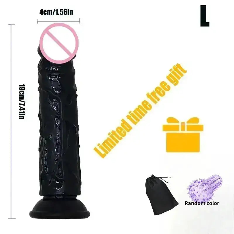 Realistic Dildo for Women Black Anal Plug Strong Suction Cup Dick Big Penis Butt Plug G Spot Masturbator Adult Sex Toy for Gay18 by Dropshipman