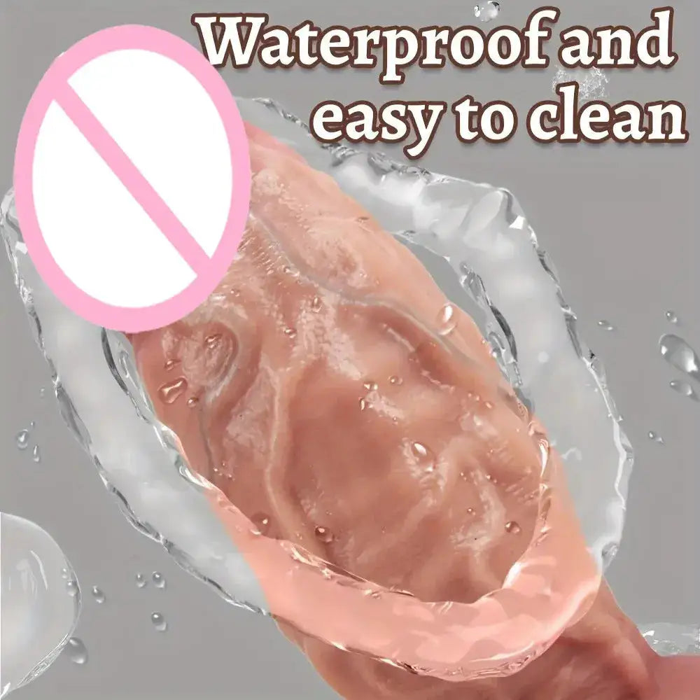 Realistic Huge Thick Girthy Dildo - Real Skin Dual Density Silicone Dildos with Suction Cup Hands-Free Play For Women Couples by Dropshipman