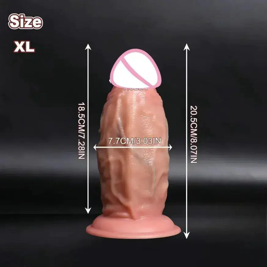 Realistic Huge Thick Girthy Dildo - Real Skin Dual Density Silicone Dildos with Suction Cup Hands-Free Play For Women Couples by Dropshipman