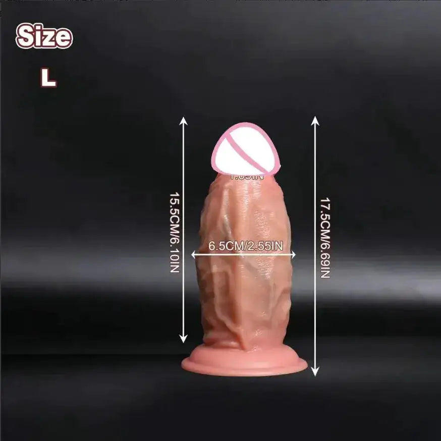 Realistic Huge Thick Girthy Dildo - Real Skin Dual Density Silicone Dildos with Suction Cup Hands-Free Play For Women Couples by Dropshipman