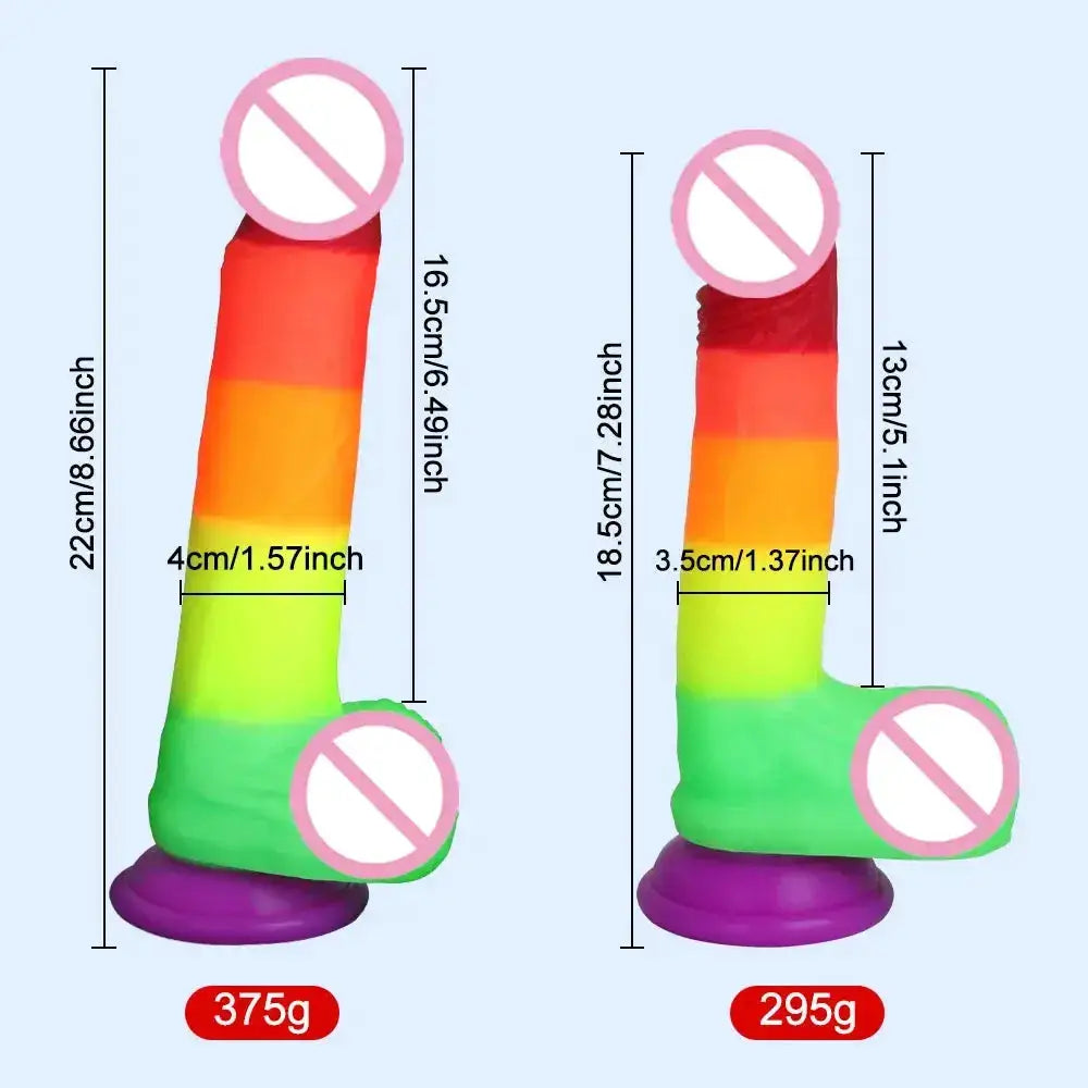 Realistic Rainbow Dildo Sex Toys for Adult Masturbators Colorful Penis Silicone Anal Butt Plug Prostate Stimulator Body Massager by Dropshipman