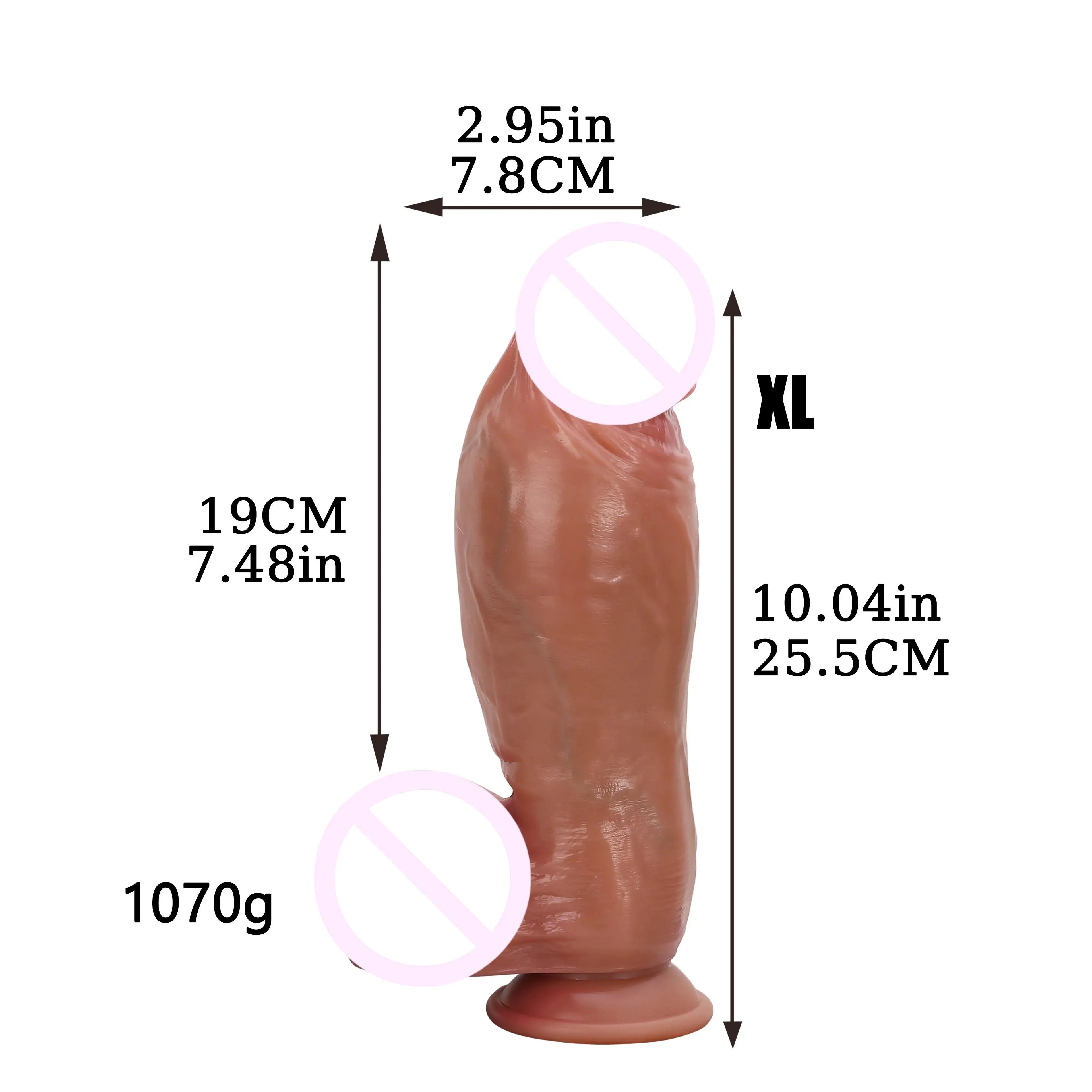 Realistic silicone dildo anal plug for women and men, featuring a large penis shape and G-spot prostate massager design.
